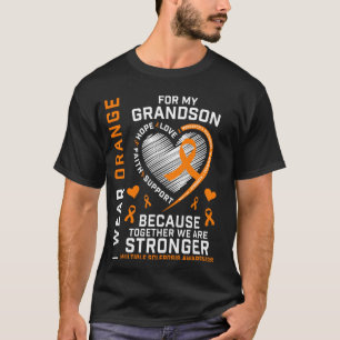 Ik draag oranje voor mijn kleinzoon Multiple Scler T-shirt