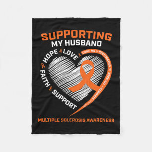 Ik Draag Oranje voor mijn man multiple sclerose AW Fleece Deken