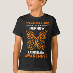 Ik draag oranje voor mijn neef bloed leukemie kank t-shirt