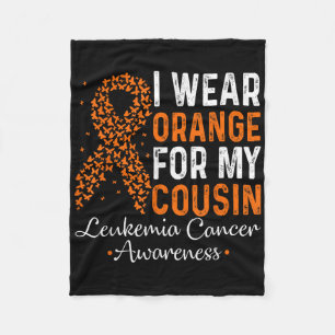 Ik draag oranje voor mijn neef - Leukemie kanker o Fleece Deken