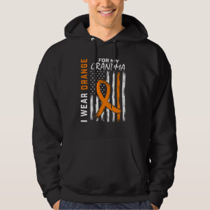 Ik draag oranje voor mijn oma Leukemie bewustzijns Hoodie