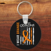 Ik Draag Oranje voor mijn oma-leukemiekanker Sleutelhanger (Voorkant)