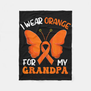 Ik Draag Oranje voor mijn opa Butterfly leukemie A Fleece Deken