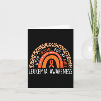 Ik Draag Oranje voor mijn tante Leukemia Awareness Kaart