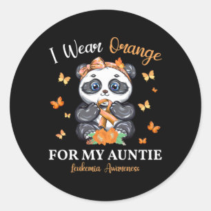 Ik Draag Oranje voor mijn tante Leukemie Pan Ronde Sticker