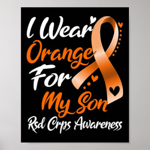 Ik Draag Oranje voor mijn Zoon RSD Crps Bewustheid Poster