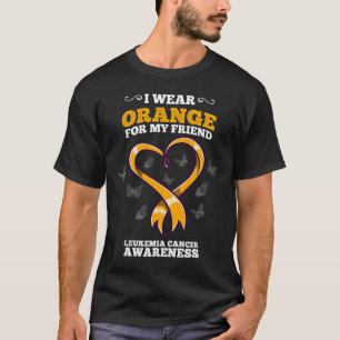 Ik draag oranje vriend leukemie kanker bewustzijn t-shirt