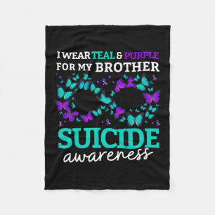 Ik Draag Paars en Blauwgroen voor mijn broer Suici Fleece Deken