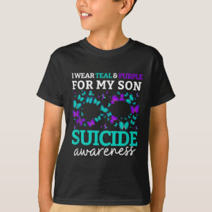 Ik Draag Paars en Blauwgroen voor mijn zoon Suicid T-shirt