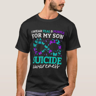 Ik Draag Paars en Blauwgroen voor mijn zoon Suicid T-shirt
