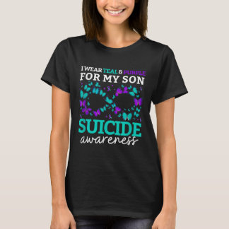 Ik Draag Paars en Blauwgroen voor mijn zoon Suicid T-shirt