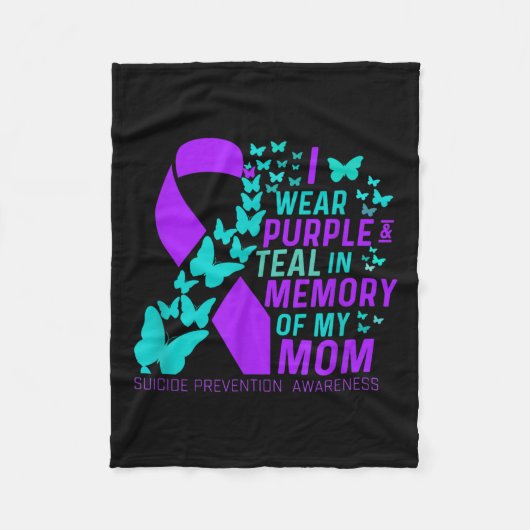 Ik Draag Paars en Blauwgroen voor mijn zuster Suic Fleece Deken (Voorkant)