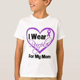 Ik Draag Paars Heart Ribbon - Mam T-shirt