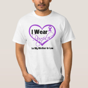 Ik Draag Paars Heart Ribbon - schoonmoeder T-shirt