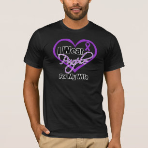 Ik Draag Paars Heart Ribbon - vrouw T-shirt