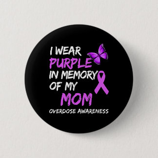 Ik Draag Paars in herinnering aan mijn moeder over Ronde Button 5,7 Cm