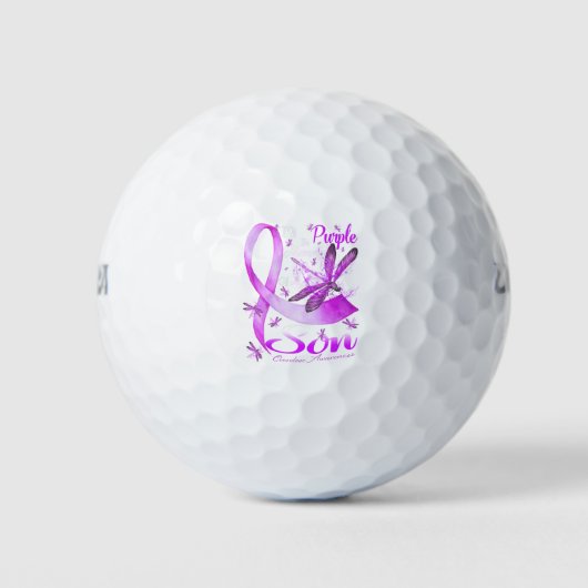 Ik Draag Paars in herinnering aan mijn zoon Dragon Golfballen (Voorkant)