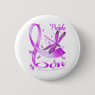 Ik Draag Paars in herinnering aan mijn zoon Dragon Ronde Button 5,7 Cm