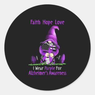 Ik Draag Paars voor Alzheimer Ronde Sticker