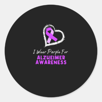 Ik Draag Paars voor Alzheimer Ronde Sticker