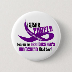 Ik Draag Paars voor de herinneringen van mijn groo Ronde Button 5,7 Cm