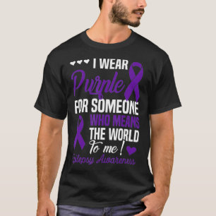 Ik Draag Paars voor iemand die voor mij de wereld T-shirt