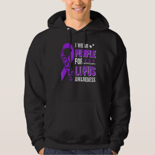 Ik Draag Paars voor Lupus Awareness Butterfly Ribb Hoodie