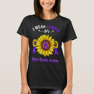 Ik Draag Paars voor migraine Hoofdpijn Bewust Zonn T-shirt