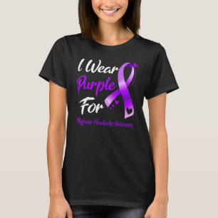 Ik Draag Paars Voor Migraine Hoofdpijn Bewustzijns T-shirt