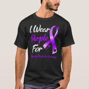 Ik Draag Paars Voor Migraine Hoofdpijn Bewustzijns T-shirt