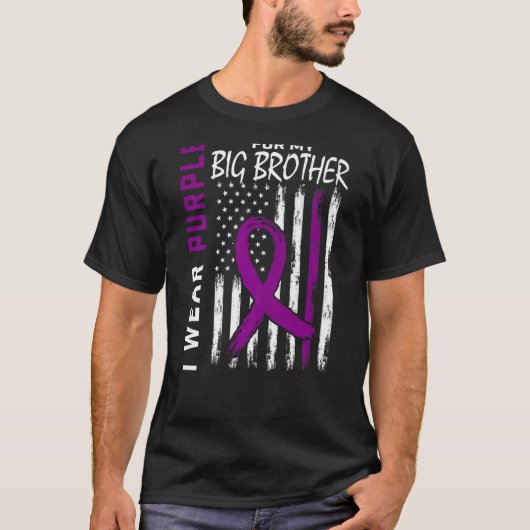 Ik Draag Paars voor mijn Big Brother Epilepsy Awar T-shirt (Voorkant)