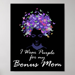 Ik Draag Paars Voor Mijn Bonus Moeder Ondersteunin Poster