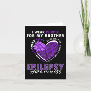Ik Draag Paars voor mijn Broer Epilepsy Bewustmaki Kaart