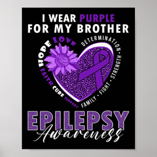 Ik Draag Paars voor mijn Broer Epilepsy Bewustmaki Poster