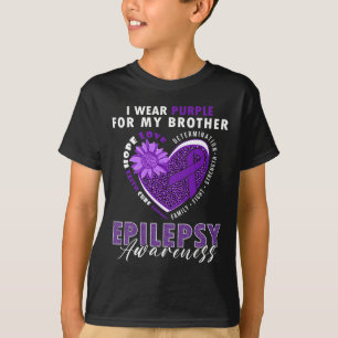 Ik Draag Paars voor mijn Broer Epilepsy Bewustmaki T-shirt