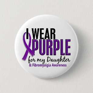 Ik Draag Paars voor mijn dochter 10 fibromyalgie Ronde Button 5,7 Cm