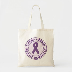 Ik Draag Paars voor mijn dochter Tote Bag
