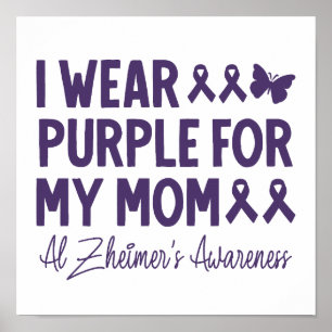 Ik Draag Paars voor mijn mama Alzheimer Poster