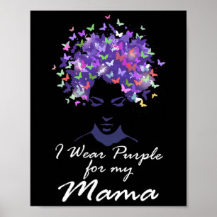 Ik Draag Paars Voor Mijn Mama Moeder Ondersteuning Poster
