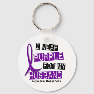 Ik Draag Paars voor mijn man 37 epilepsie Sleutelhanger