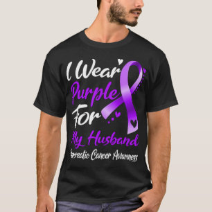 Ik Draag Paars voor mijn man pancreaskanker Awa T-shirt