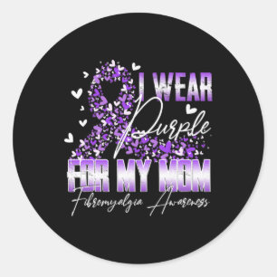 Ik Draag Paars voor mijn moeder Fibromyalgia Aware Ronde Sticker
