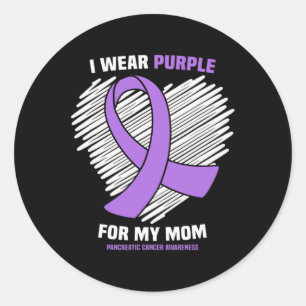Ik Draag Paars voor mijn moeder Pancreas Kanker Aw Ronde Sticker