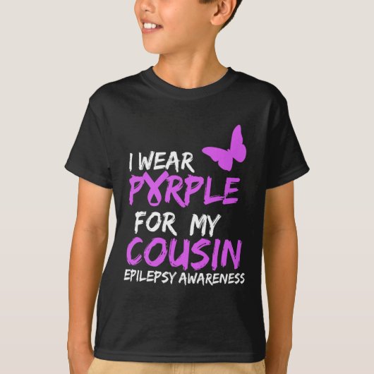 Ik Draag Paars voor mijn neef Butterfly Epilepsy A T-shirt (Voorkant)