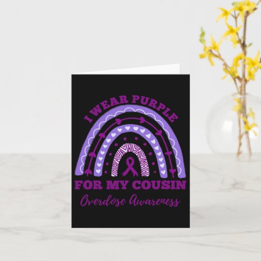 Ik Draag Paars Voor Mijn Neef Overdosis Bewustzijn Kaart (Gele Bloem)