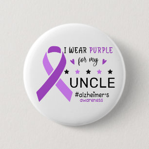 Ik Draag Paars Voor Mijn Oom Alzheimer Bewustzijn Ronde Button 5,7 Cm