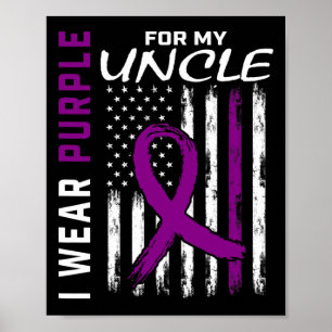 Ik Draag Paars voor mijn oom Epilepsy Bewust Amer Poster