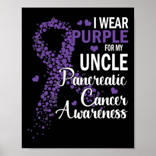 Ik Draag Paars voor mijn oom Pancreatic Cancer AWa Poster