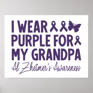 Ik Draag Paars voor mijn opa Alzheimer Poster