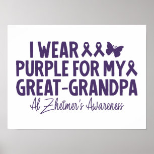 Ik Draag Paars Voor Mijn Oudere Opa Alzheimer Bewu Poster